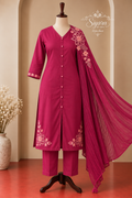 Rose cut work 3pc set